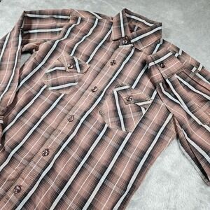 Dolce & Gabbana Shirt Mens Medium Brown Plaid Button Front Western Cowboy Rodeo